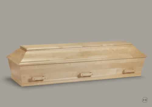 begravelseskiste i birketræ med bærehåndtag